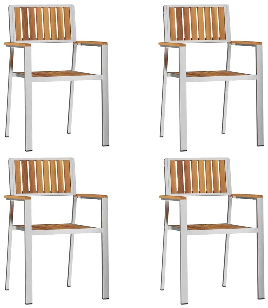 vidaXL Σέτ φαγητού για κήπο 5 pcs Καφέ Μασίφ ξύλο ακακίας