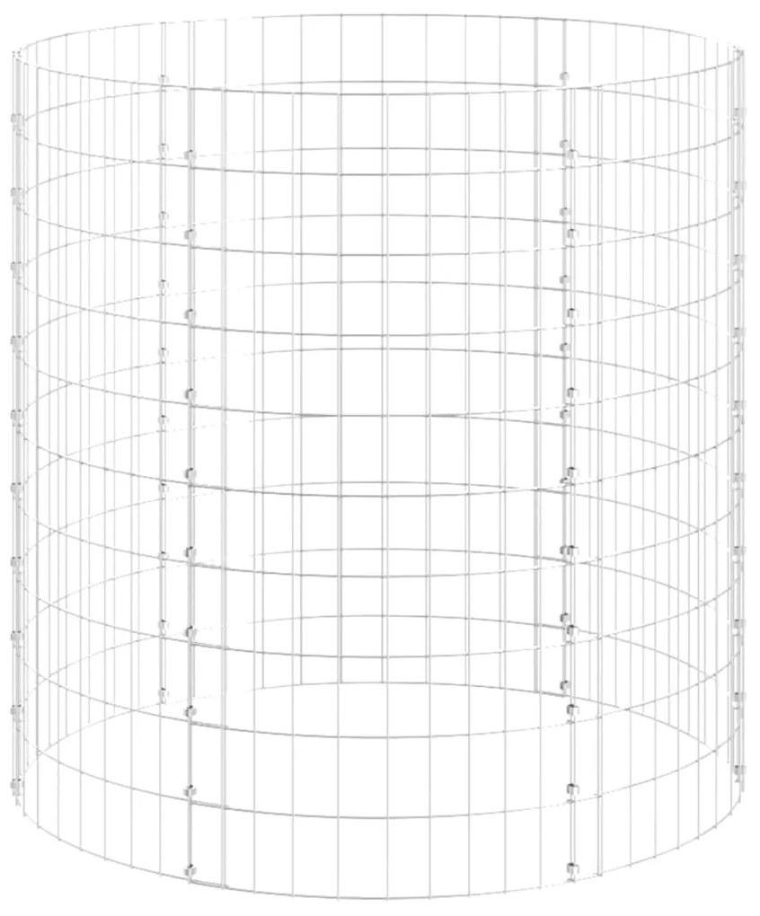 vidaXL Συρματοκιβώτιο-Γλάστρα Στύλος Κυκλική Ø100x100 εκ Γαλβ. Χάλυβας