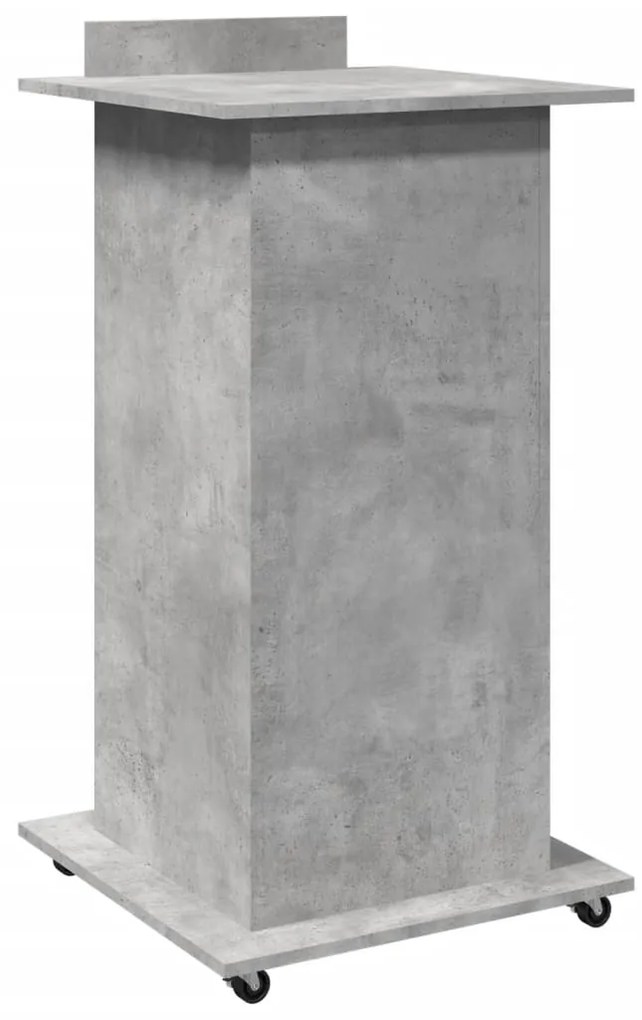 vidaXL Αναλόγιο με Ροδάκια & Συρτάρι Γκρι Σκυρ. 55x55x107εκ Επεξ. Ξύλο