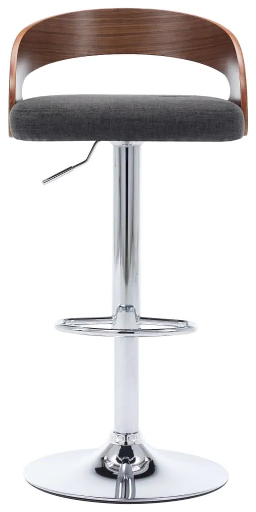 vidaXL Σκαμπό Μπαρ 2 τεμ. Σκούρο Γκρι Ύφασμα / Λυγισμένο Ξύλο