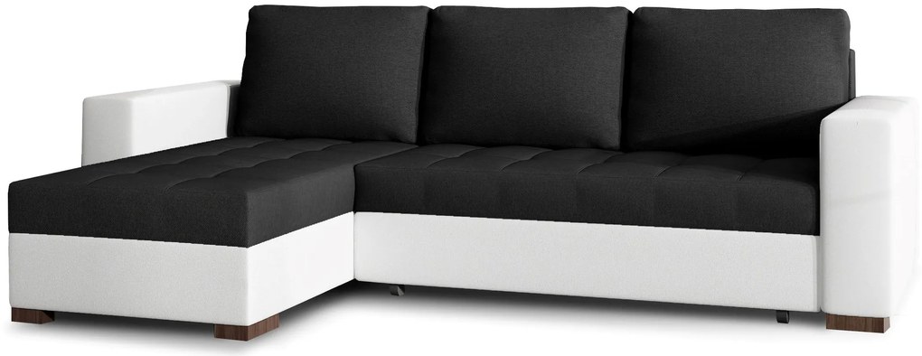 Γωνιακός καναπές Julie-Λευκό - Μαύρο
