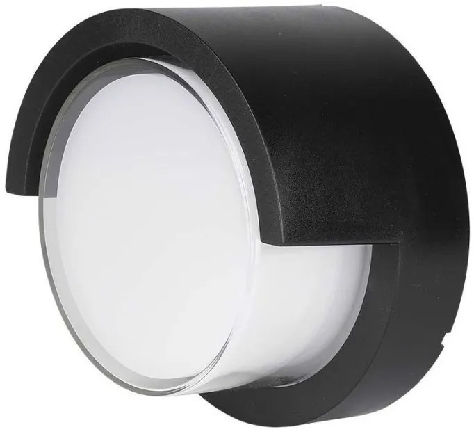 Απλίκα Φωτιστικό Τοίχου 7W 230V 610lm 120° IP65 Στρογγυλό Μαύρο Θερμό Λευκό 218609 VTAC-218609-Μαύρο 218609