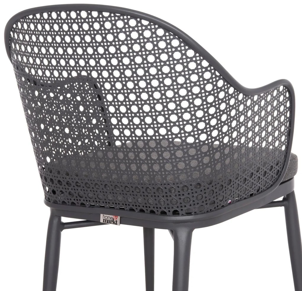 Καρέκλα - Πολυθρόνα OREGO C6268.01 Σκούρο Γκρί Αλουμινίου με Μαξιλάρι 56x59x81Υεκ. 56x59x81 εκ.