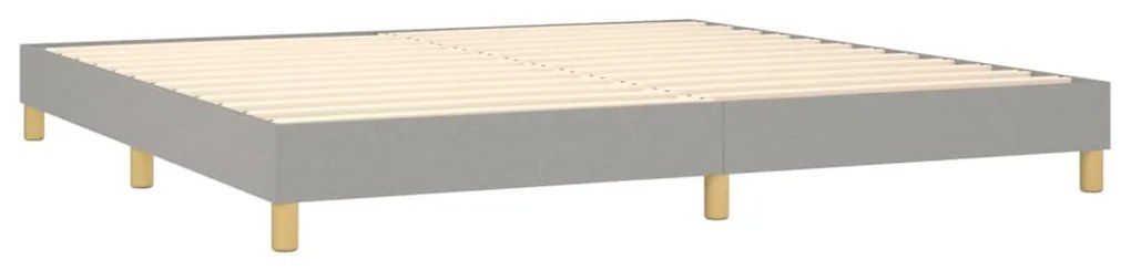 vidaXL Κρεβάτι Boxspring με Στρώμα &amp; LED Αν.Γκρι 200x200εκ. Υφασμάτινο