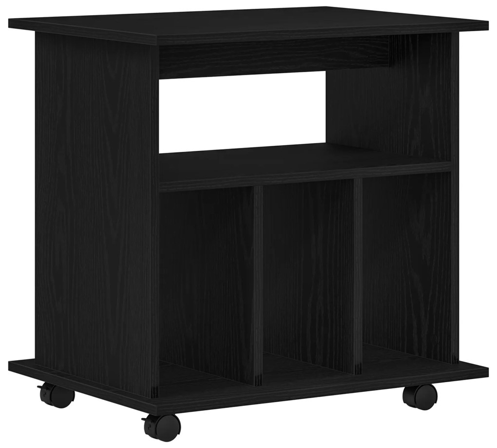 vidaXL Κυλιόμενο Ντουλάπι Μαύρη Δρυς 60x45x55 εκ - Επεξεργασμένο Ξύλο