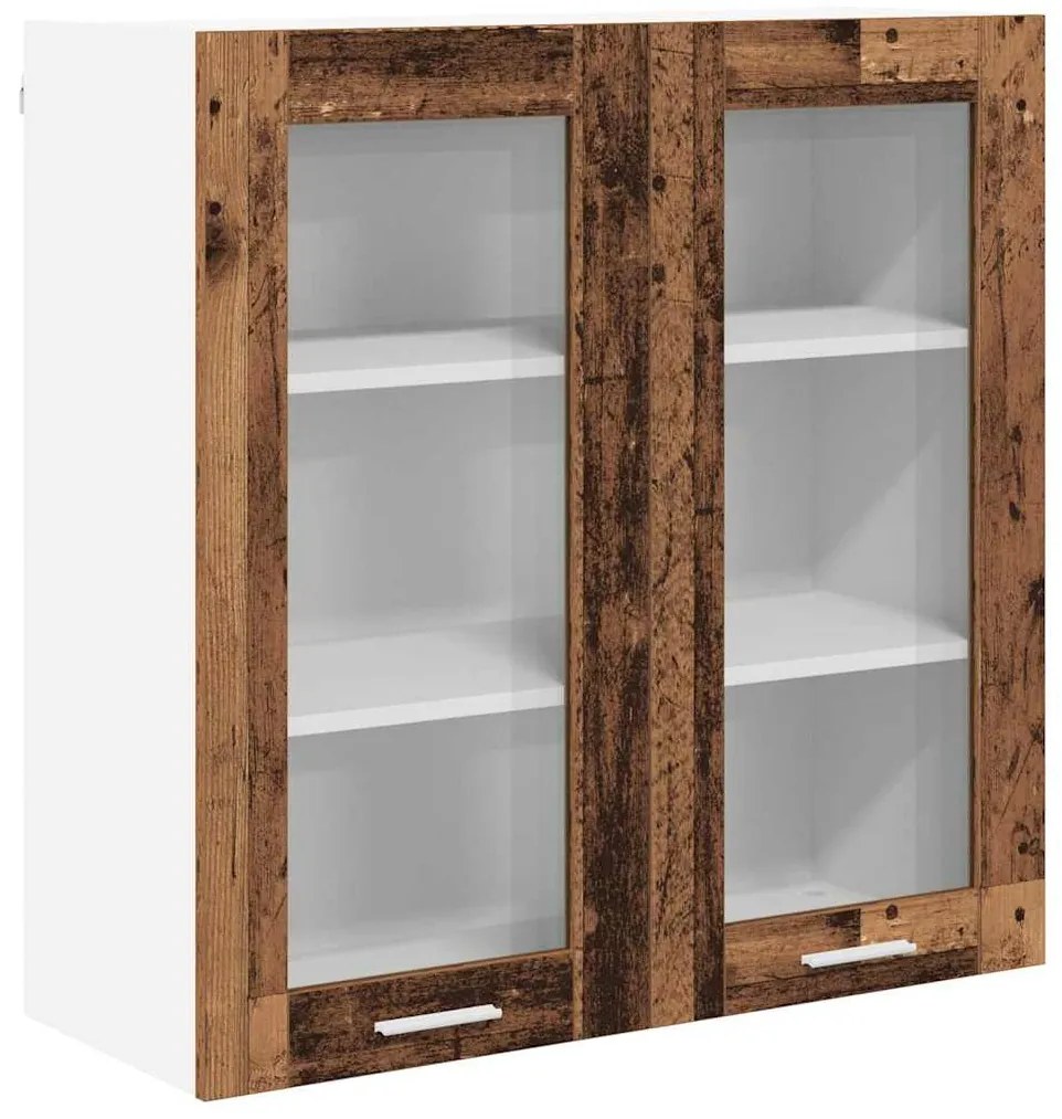 vidaXL Κρεμαστό ντουλάπι με αποθήκευση Παλιό ξύλο 80 x 31 x 80 εκ.