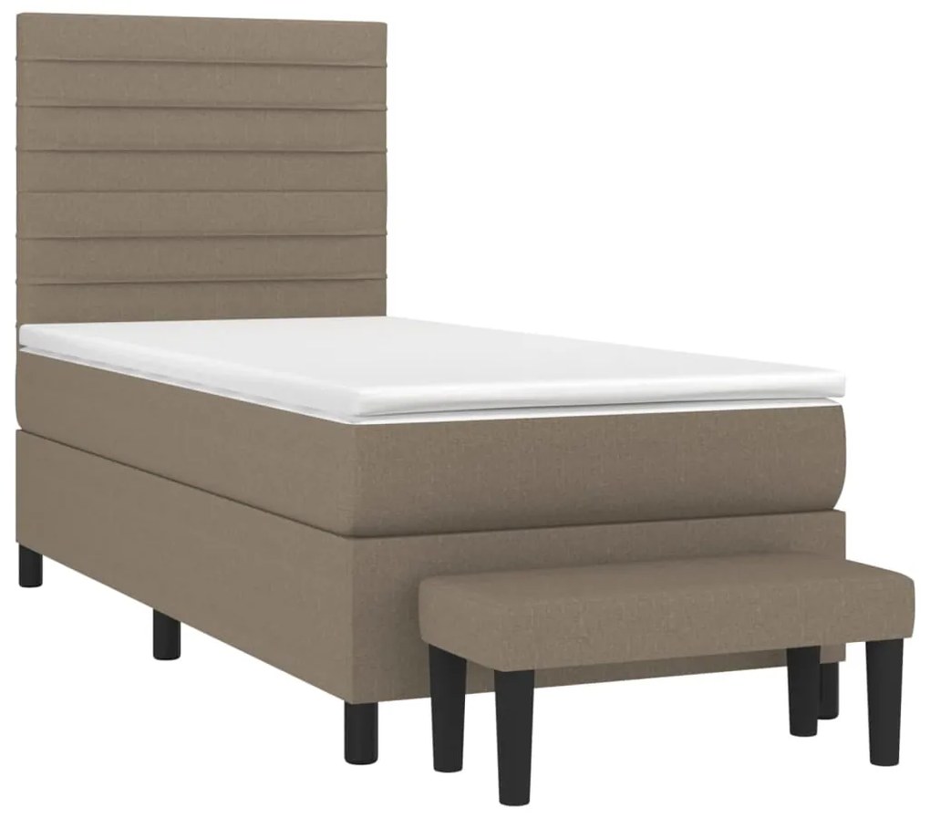 ΚΡΕΒΑΤΙ BOXSPRING ΜΕ ΣΤΡΩΜΑ TAUPE 90X190 ΕΚ.ΥΦΑΣΜΑΤΙΝΟ 3136641