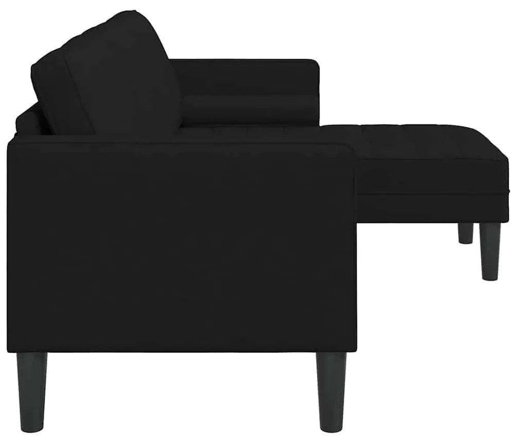 vidaXL Σετ Καναπέ Μαύρο 173 x 131 x 67 εκ ύφασμα