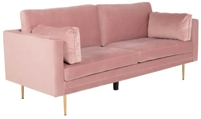 Καναπές Dallas 101, Αριθμός θέσεων: 3, Dusty pink, Καφέ, 203x86x84cm, Ταπισερί, Πόδια: Μέταλλο | Epipla1.gr