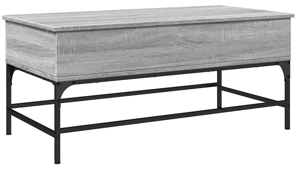 vidaXL Τραπεζάκι Σαλονιού Γκρι Sonoma 100x50x45 εκ Επεξ Ξύλο + Μέταλλο