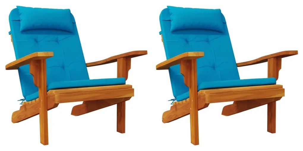 vidaXL Μαξιλάρια Καρέκλας Adirondack 2 τεμ. Γαλάζια από Ύφασμα Oxford