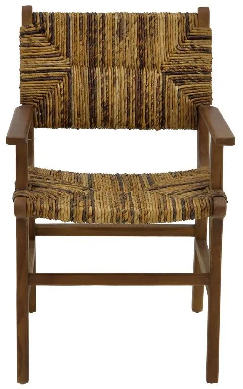 Πολυθρόνα Refane φυσικό teak ξύλο-banana σχοινί 55x60x85εκ 55x60x85 εκ.