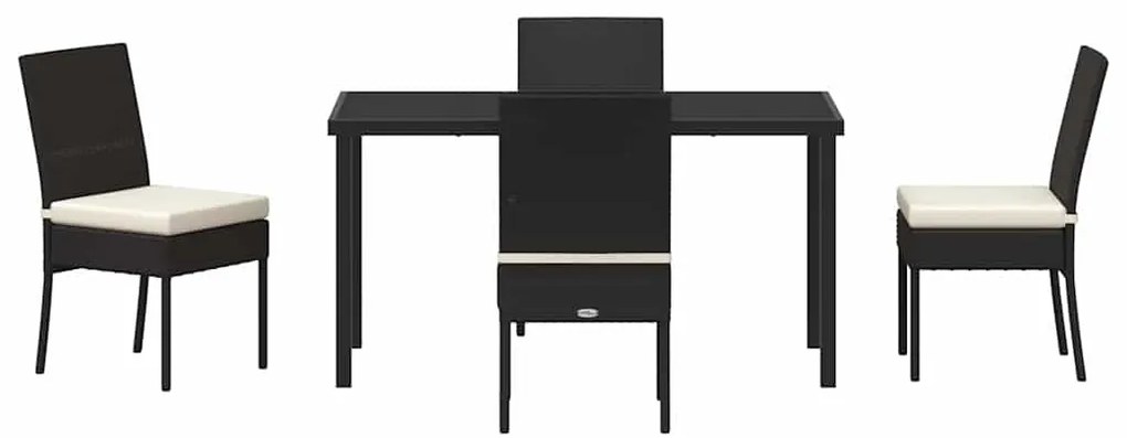 vidaXL Σέτ φαγητού για κήπο 5 pcs Μαύρο Χάλυβας με επίστρωση πούδρας