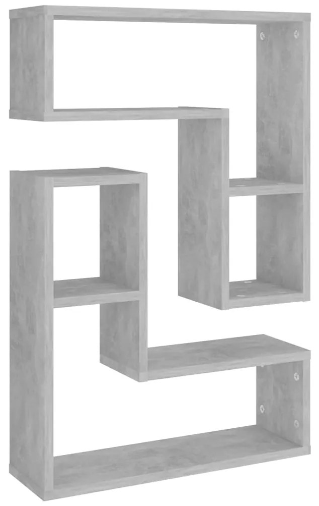 vidaXL Ραφιέρες Τοίχου 2 τεμ. Γκρι Σκυροδ. 50x15x50εκ. από Επεξ. Ξύλο
