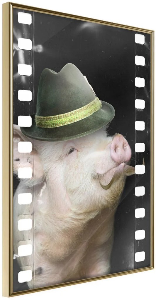 Αφίσα - Dressed Up Piggy - 40x60 - Χρυσό - Χωρίς πασπαρτού