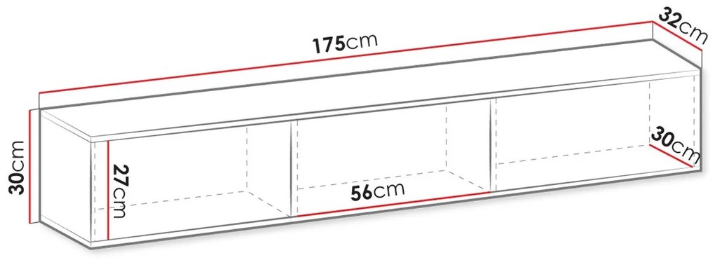 Τραπέζι Tv Lima 124, Κρεμ, Χρυσό, Ο αριθμός των θυρών: 3, 175x30x32cm, 23 kg | Epipla1.gr