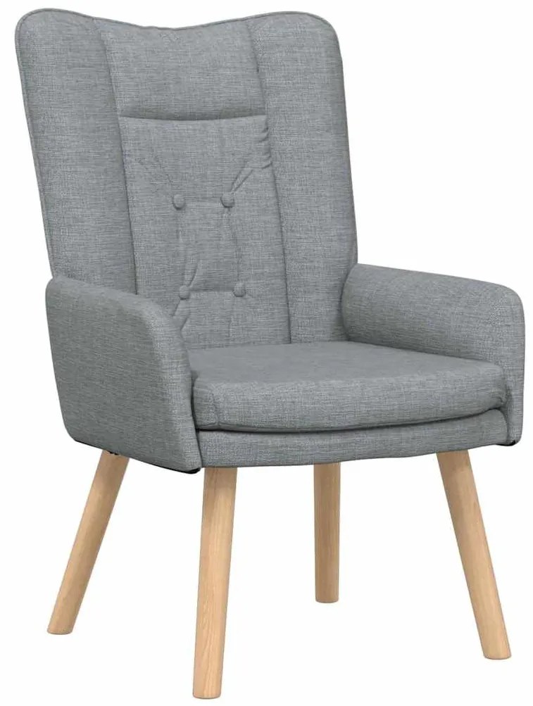 vidaXL Χαλαρωτική Πολυθρόνα Ανοιχτό γκρι 63 x 67 x 94 εκ. ύφασμα
