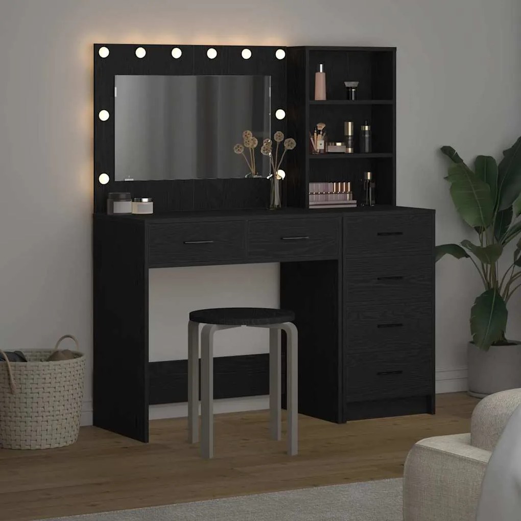 vidaXL Τραπέζι περιποίησης Μαύρο 78.5 x 41 x 135 εκ Επεξεργασμένο ξύλο