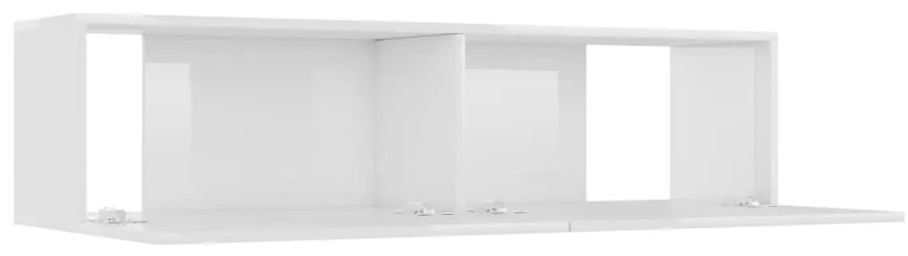Έπιπλο Τηλεόρασης Γυαλιστερό Λευκό 120x30x30 εκ. από Επεξ. Ξύλο 801496