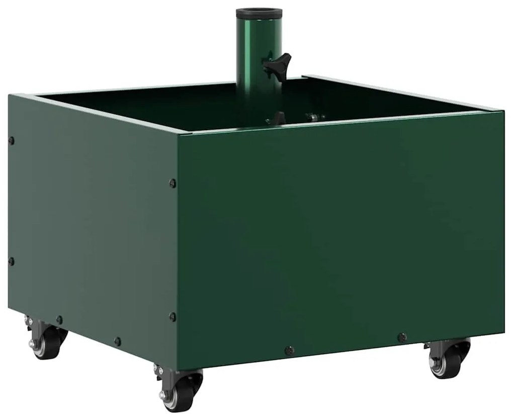 vidaXL Βάση Παρασόλ με Γλάστρα Πράσινο 45 x 45 x 45 cm Ατσάλι