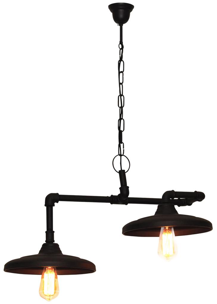 HL-520-2 PIPES BROWN RUSTY PENDANT 2 X E27 HOMELIGHTING 77-2249