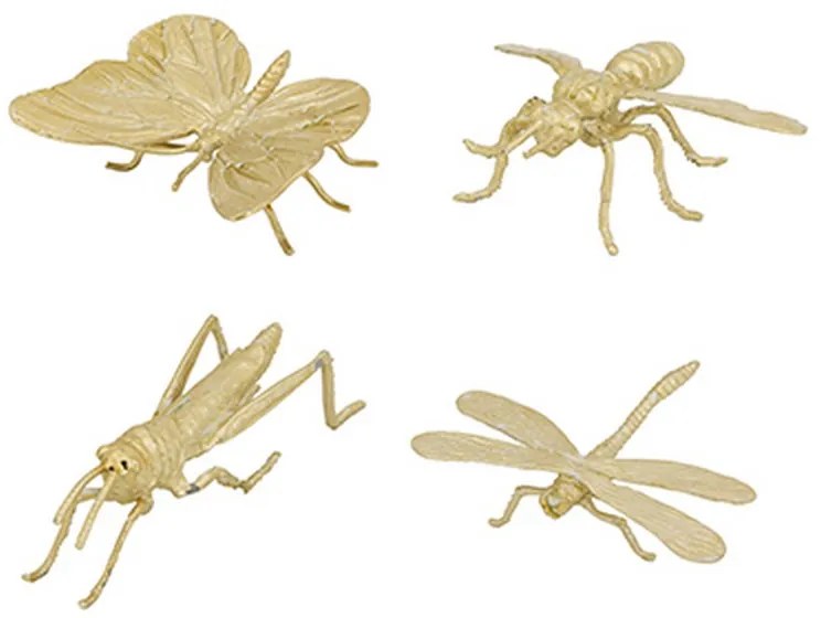 Artekko Insects Διακοσμητικά Χρυσά Έντομα από Κράμα (8.9x10.9x5.1)cm Σετ/4 Artekko 82205-DS