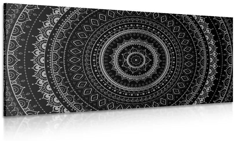 Εικόνα Mandala με μοτίβο ήλιου σε μαύρο & άσπρο - 120x60