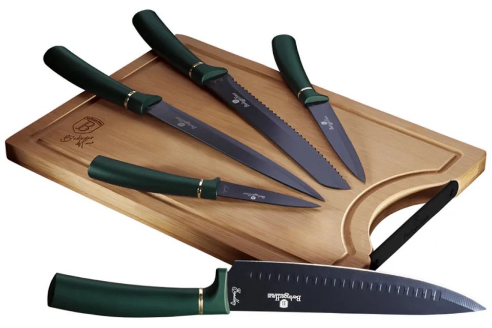 Μαχαίρια Berlinger Haus Σετ 6 τμχ Με Βάση Κοπής Emerald Collection BH-2551A