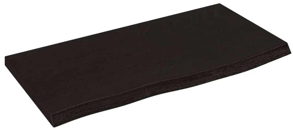 vidaXL Ράφι Τοίχου Σκούρο Καφέ 60x30x2 εκ. Επεξεργ. Μασίφ Ξύλο Δρυός