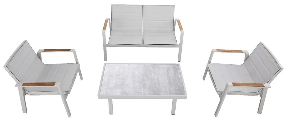 Σαλόνι Κήπου Nofi 2.0-2 01-00-2391 (Σετ 4Τμχ) Beige-Grey 4 Θέσεων