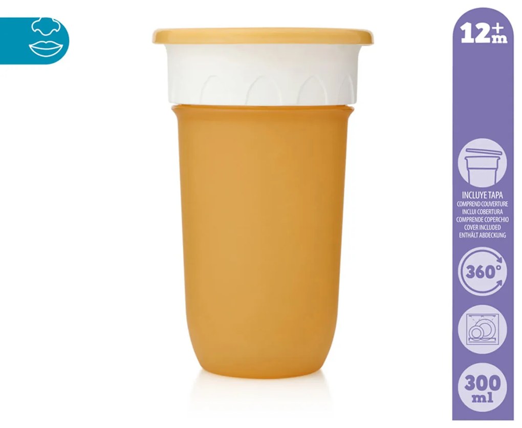 Ποτήρι Εκπαιδευτικό 300ml Kiokids Κίτρινο 2848