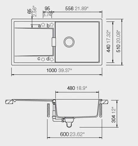 Νεροχύτης Schock Mono Cristadur 15100-Gkri