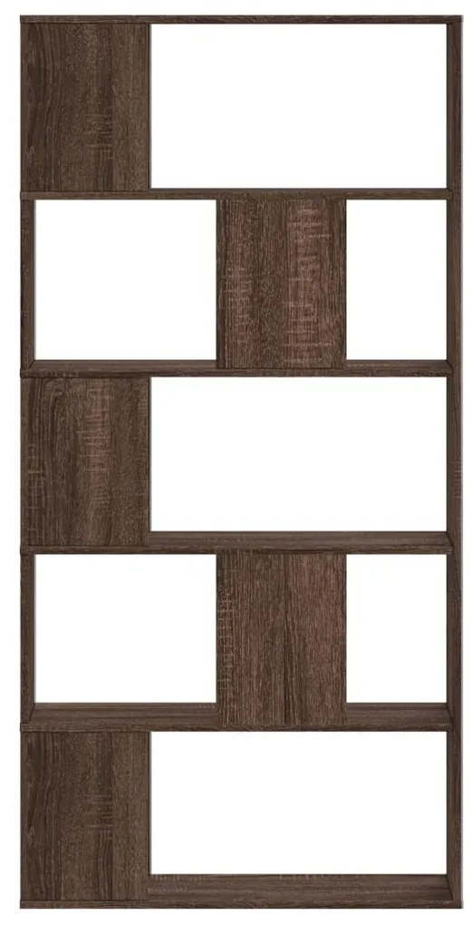 vidaXL Βιβλιοθήκη 5 Επιπέδων Καφέ Δρυς 80,5x23,5x162,5εκ Επεξεργ. Ξύλο