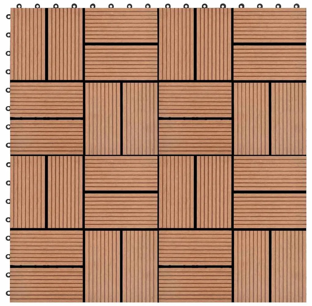 vidaXL Πλακάκια Deck 11 τεμ. Καφέ 30 x 30 εκ. 1 μ² από WPC