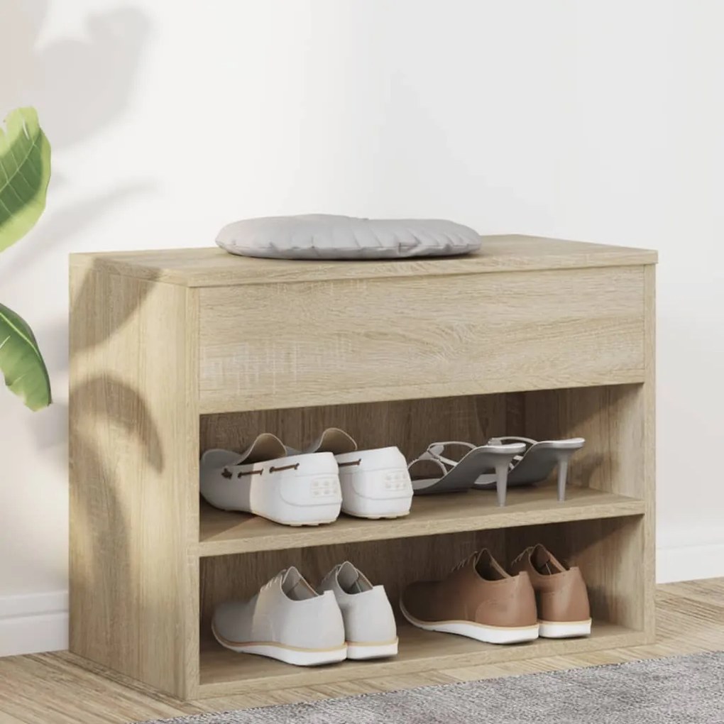 vidaXL Παπουτσοθήκη Sonoma Δρυς 60 x 30 x 45 εκ. από Επεξ. Ξύλο