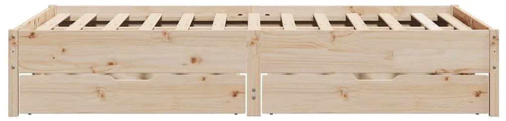 vidaXL Σκελετός Κρεβατιού Χωρίς Στρώμα 140x200 εκ Μασίφ Ξύλο Πεύκου