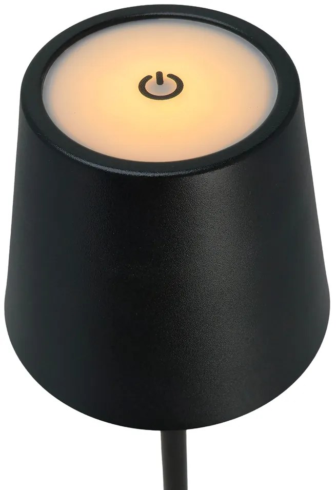 POWERTECH LED επιτραπέζιο φωτιστικό HLL-0193, ρυθμιζόμενο, επαναφορτιζόμενο, μαύρο