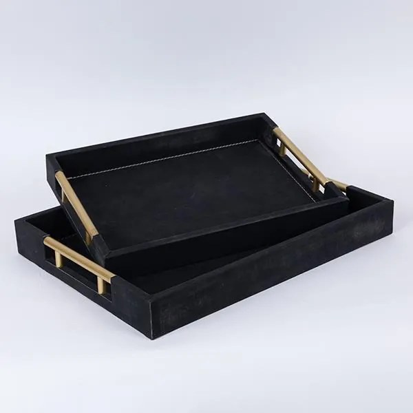 S/2 ΔΙΣΚΟI PU ΜΑΥΡΟΙ 40x30x4.5 / 34x24x5.5cm|752-16106