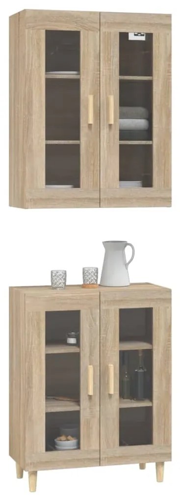 vidaXL Ντουλάπι Sonoma δρυς 69,5 x 34 x 180 εκ. από Επεξεργασμένο Ξύλο