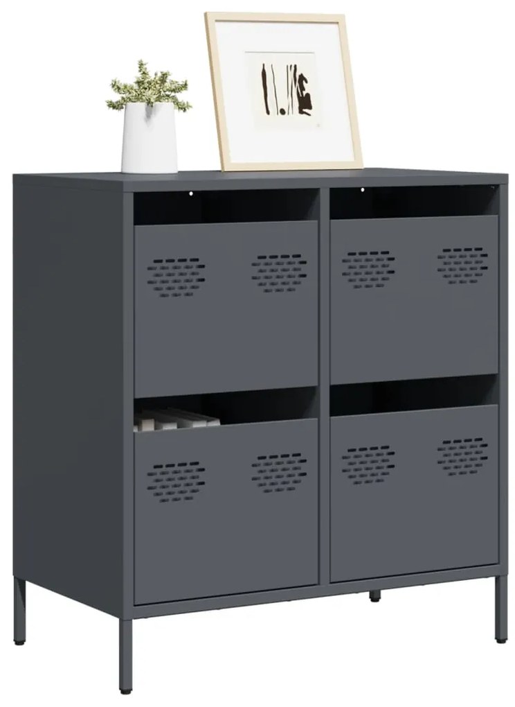vidaXL Ντουλάπι Ανθρακί 68x39x73,5 εκ. από Χάλυβα Ψυχρής Έλασης