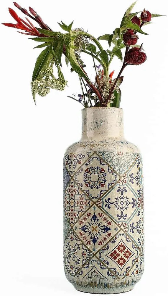 Βάζο 697ELD1215 Φ11x26cm Multi Aberto Design Ceramic