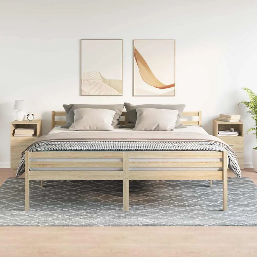 Κομοδίνα 2 τεμάχια με 2 συρτάρια Sonoma Δρυς 36x36x68 εκ. - Καφέ