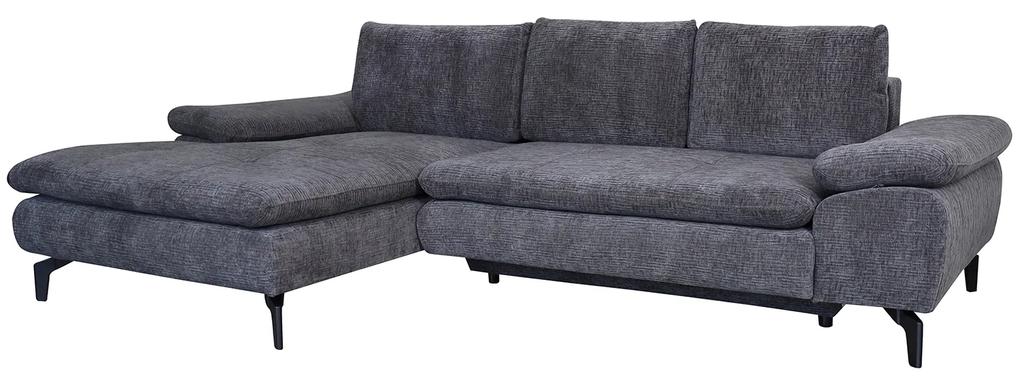 Καναπές Κρεβάτι Γωνιακός Αριστερή Γωνία BANDERA Σκούρο Γκρι 263x168x84cm - Ύφασμα - 14560037