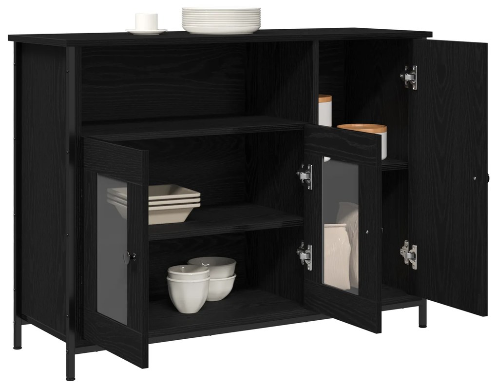 vidaXL Μπουφές Μαύρου Δρυός 100x35x75 εκ Επεξεργασμένο Ξύλο