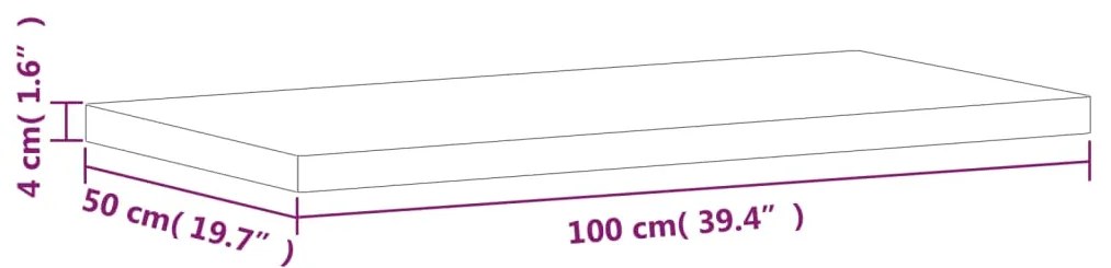 vidaXL Πάγκος Μπάνιου 100x50x4 εκ. από Μασίφ Ξύλο Οξιάς