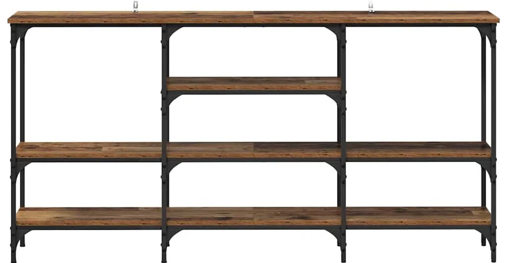 vidaXL Τραπέζι κονσόλας με ράφι Παλαιό ξύλο 160 x 29 x 80 εκ.