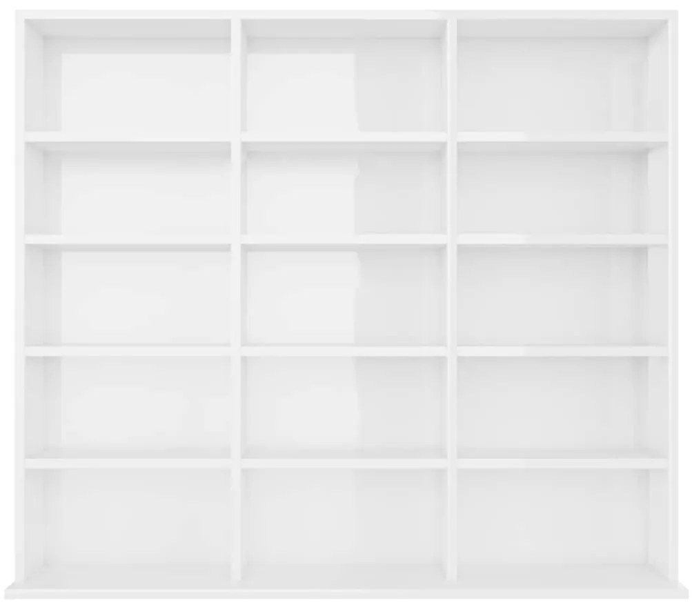 vidaXL Έπιπλο για CD Γυαλιστερό Λευκό 100 x 23 x 89,5 εκ. Επεξ. Ξύλο