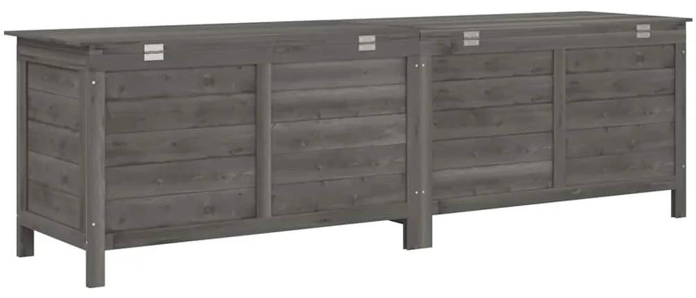 vidaXL Μπαούλο Αποθ. Κήπου Ανθρακί 198,5x50x56,5εκ Μασίφ Ξύλο Ελάτης