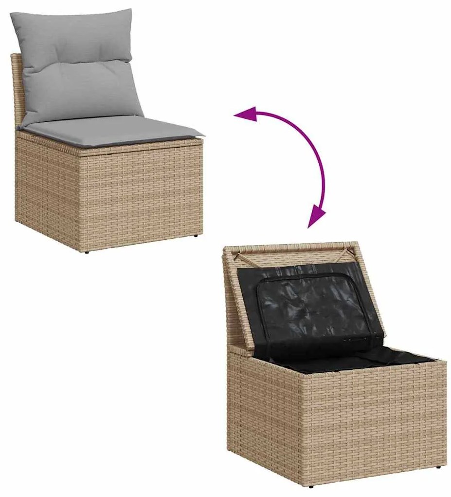 vidaXL Σετ Καναπέ Κήπου 9 pcs μπεζ και ανοιχτό γκρι 289 x 209 x 85 εκ