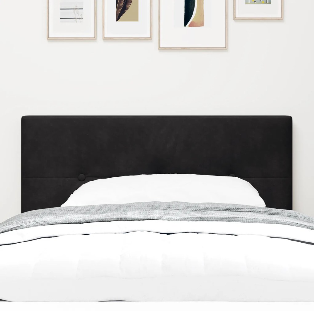 vidaXL Κεφαλάρι Button Tufted Μαύρο 90 εκ Βελούδο
